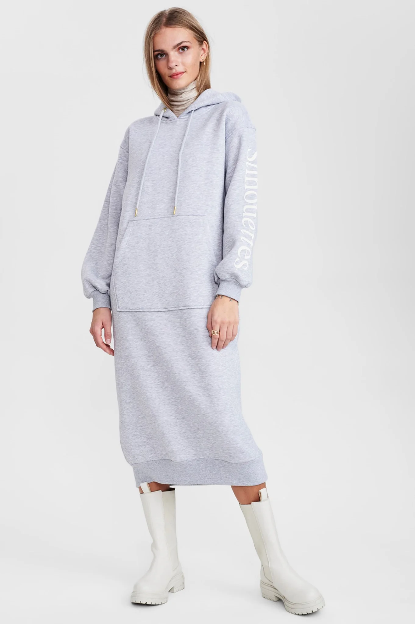 SISAGA DRESS - Light grey mel - Image 3