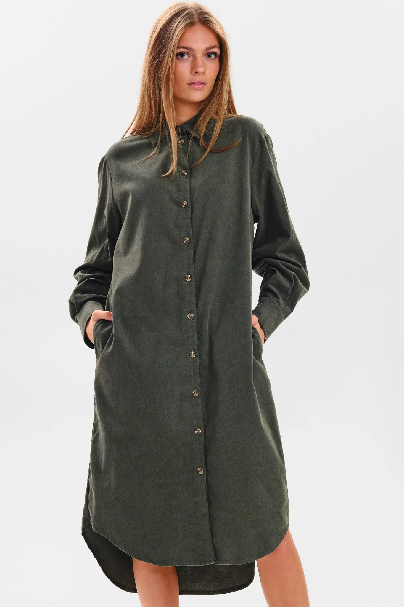 SITAIS SHIRT DRESS - Olive Night